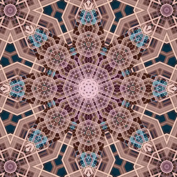 Bezproblemowy Abstrakcyjny Kwadratowy Wzór Symetryczny Okrągły Wzór Wzory Autora — Zdjęcie stockowe