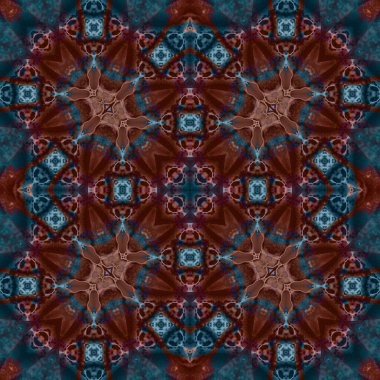 Kusursuz soyut kare deseni. Suluboya ve alkol mürekkebi. Yazarın kalıpları