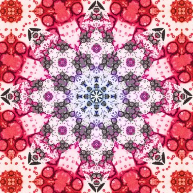 Kusursuz soyut kare deseni. Simetrik yuvarlak desen. Yazarın kalıpları.