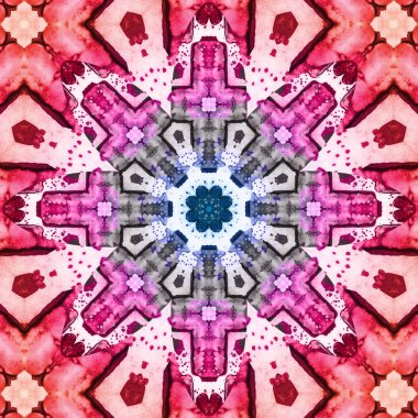 Kusursuz soyut kare deseni. Simetrik yuvarlak desen. Yazarın kalıpları.