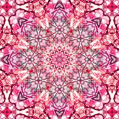 Kusursuz soyut kare deseni. Simetrik yuvarlak desen. Yazarın kalıpları.