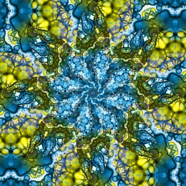 Kusursuz soyut kare deseni. Simetrik yuvarlak desen. Yazarın kalıpları.