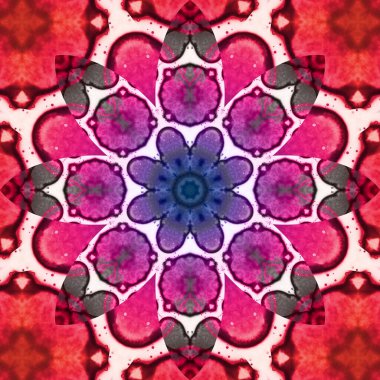 Kusursuz soyut kare deseni. Simetrik yuvarlak desen. Yazarın kalıpları.