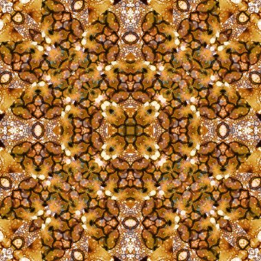 Kusursuz soyut kare deseni. Suluboya ve alkol mürekkebi. Yazarın kalıpları