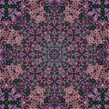 Kusursuz soyut kare deseni. Simetrik yuvarlak desen. Yazarın kalıpları.