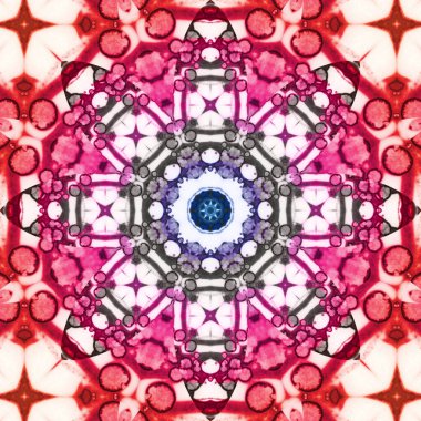 Kusursuz soyut kare deseni. Simetrik yuvarlak desen. Yazarın kalıpları.