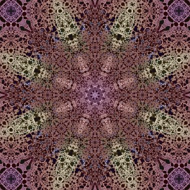 Kusursuz soyut kare deseni. Simetrik yuvarlak desen. Yazarın kalıpları.