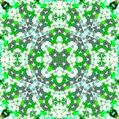 Kusursuz soyut kare deseni. Suluboya ve alkol mürekkebi. Yazarın kalıpları