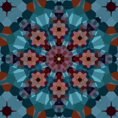 Kusursuz soyut kare deseni. Simetrik yuvarlak desen. Yazarın kalıpları.