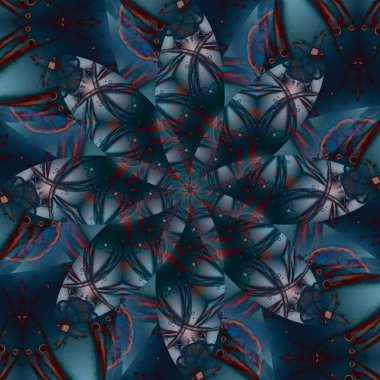 Kusursuz soyut kare deseni. Simetrik yuvarlak desen. Yazarın kalıpları.