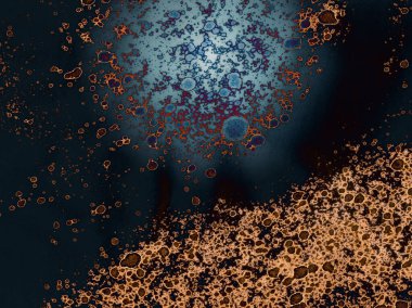 Yazarın sanatsal soyutlamaları. Suluboya ve alkol mürekkebi. Modern sanat. Fotoşopta İşlendi