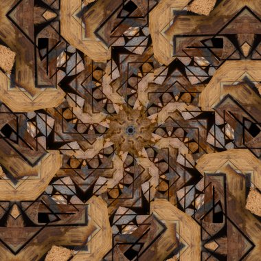 Kusursuz soyut kare deseni. Simetrik yuvarlak desen. Yazarın kalıpları.