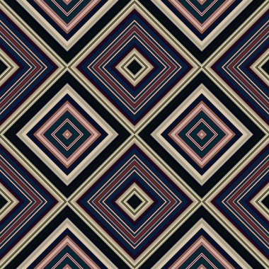 Rhombus ve kare, pürüzsüz desen. Desen renkli çapraz çizgiler.