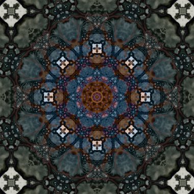 Kusursuz soyut kare deseni. Simetrik yuvarlak desen. Yazarın kalıpları.