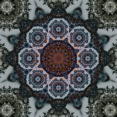 Kusursuz soyut kare deseni. Simetrik yuvarlak desen. Yazarın kalıpları.