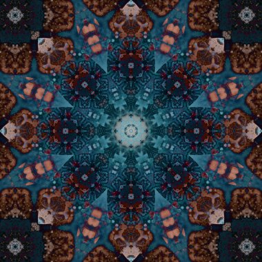 Kusursuz soyut kare deseni. Simetrik yuvarlak desen. Yazarın kalıpları.