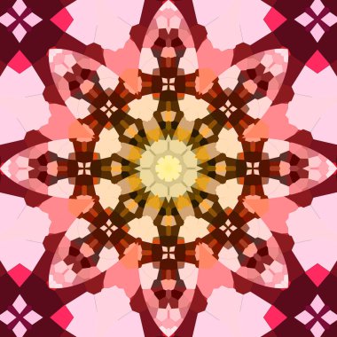 Kusursuz soyut kare deseni. Simetrik yuvarlak desen. Yazarın kalıpları.