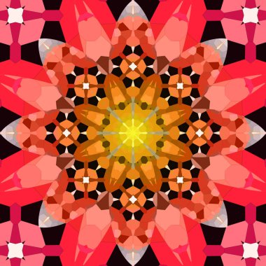 Kusursuz soyut kare deseni. Simetrik yuvarlak desen. Yazarın kalıpları.