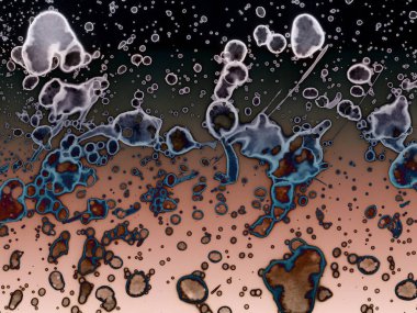 Yazarın sanatsal soyutlamaları. Suluboya ve alkol mürekkebi. Modern sanat. Fotoşopta İşlendi