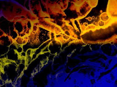 Yazarın sanatsal soyutlamaları. Suluboya ve alkol mürekkebi. Modern sanat. Fotoşopta İşlendi