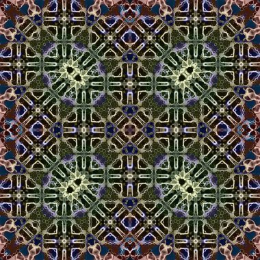 Kusursuz soyut kare deseni. Suluboya ve alkol mürekkebi. Yazarın kalıpları