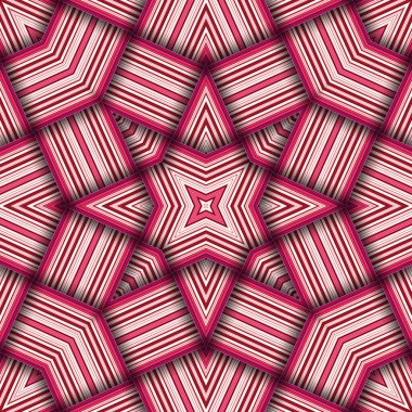 Çizgi ve çizgilerden oluşan kusursuz dokuma yıldız deseni. Kare soyut desen.