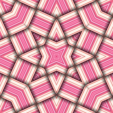 Çizgi ve çizgilerden oluşan kusursuz dokuma yıldız deseni. Kare soyut desen.