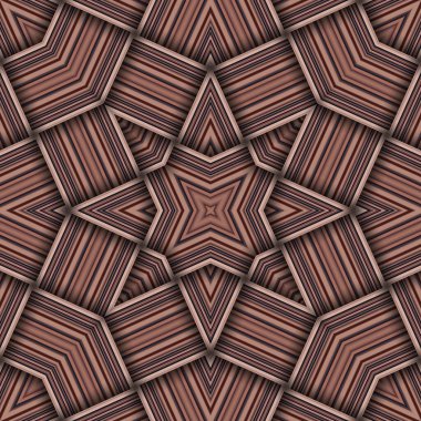 Çizgi ve çizgilerden oluşan kusursuz dokuma yıldız deseni. Kare soyut desen.