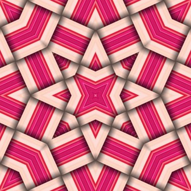 Çizgi ve çizgilerden oluşan kusursuz dokuma yıldız deseni. Kare soyut desen.