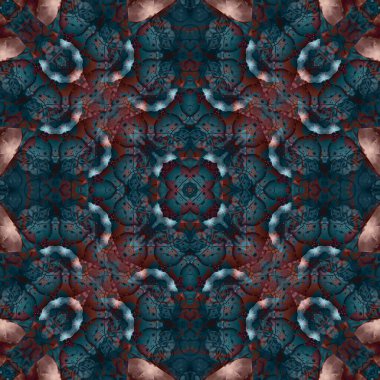 Kusursuz soyut kare deseni. Suluboya ve alkol mürekkebi. Yazarın kalıpları