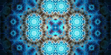 Kusursuz soyut kaleydoskop deseni. Panoramik soyut doku. Tekrarlanan desen