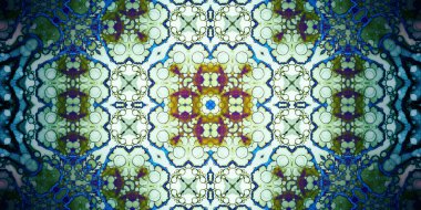 Kusursuz soyut kaleydoskop deseni. Panoramik soyut doku. Tekrarlanan desen