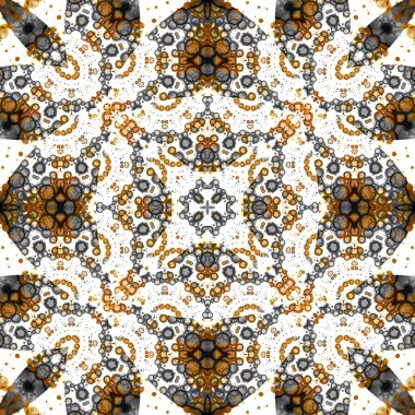 Kusursuz soyut kare deseni. Suluboya ve alkol mürekkebi. Yazarın kalıpları