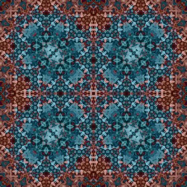 Kusursuz soyut kare deseni. Suluboya ve alkol mürekkebi. Yazarın kalıpları