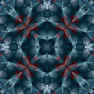 Kusursuz soyut kare deseni. Suluboya ve alkol mürekkebi. Yazarın kalıpları