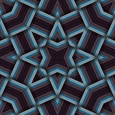 Çizgi ve çizgilerden oluşan kusursuz dokuma yıldız deseni. Kare soyut desen.