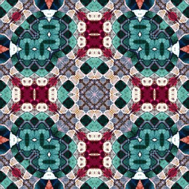 Kusursuz soyut desen ve doku. Suluboya ve baloncukların simetrik deseni