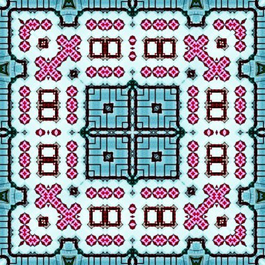 Kusursuz soyut desen ve doku. Suluboya ve baloncukların simetrik deseni