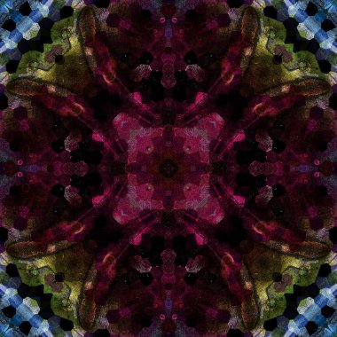 Kusursuz soyut desen ve doku. Suluboya ve baloncukların simetrik deseni