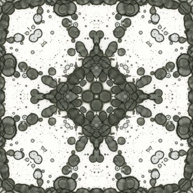 Kusursuz soyut desen ve doku. Suluboya ve baloncukların simetrik deseni