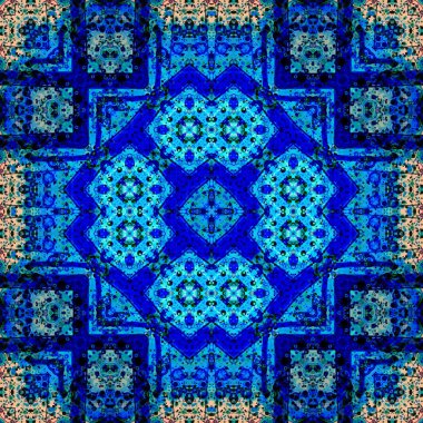 Kusursuz soyut desen ve doku. Suluboya ve baloncukların simetrik deseni