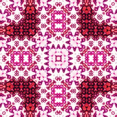 Kusursuz soyut desen ve doku. Suluboya ve baloncukların simetrik deseni