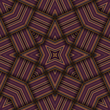 Çizgi ve çizgilerden oluşan kusursuz dokuma yıldız deseni. Kare soyut desen.