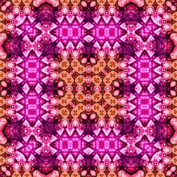 Kusursuz soyut desen ve doku. Suluboya ve baloncukların simetrik deseni