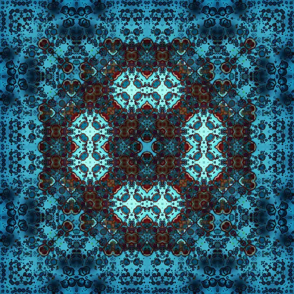 Kusursuz soyut desen ve doku. Suluboya ve baloncukların simetrik deseni