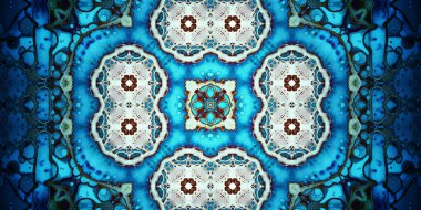 Kusursuz soyut kaleydoskop deseni. Panoramik soyut doku. Tekrarlanan desen