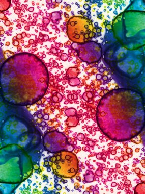 Lekelerden modern soyut sanat. Suluboya ve alkol mürekkep dokusu