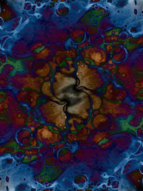 Modern soyut sanat. Mavi suluboya ve alkol mürekkebi arka plan ve doku.