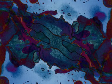 Modern soyut sanat. Mavi suluboya ve alkol mürekkebi arka plan ve doku.