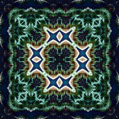 Kusursuz soyut desen ve doku. Suluboya ve baloncukların simetrik deseni